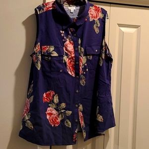 New w tags, blue floral Roxanne sleeveless tank